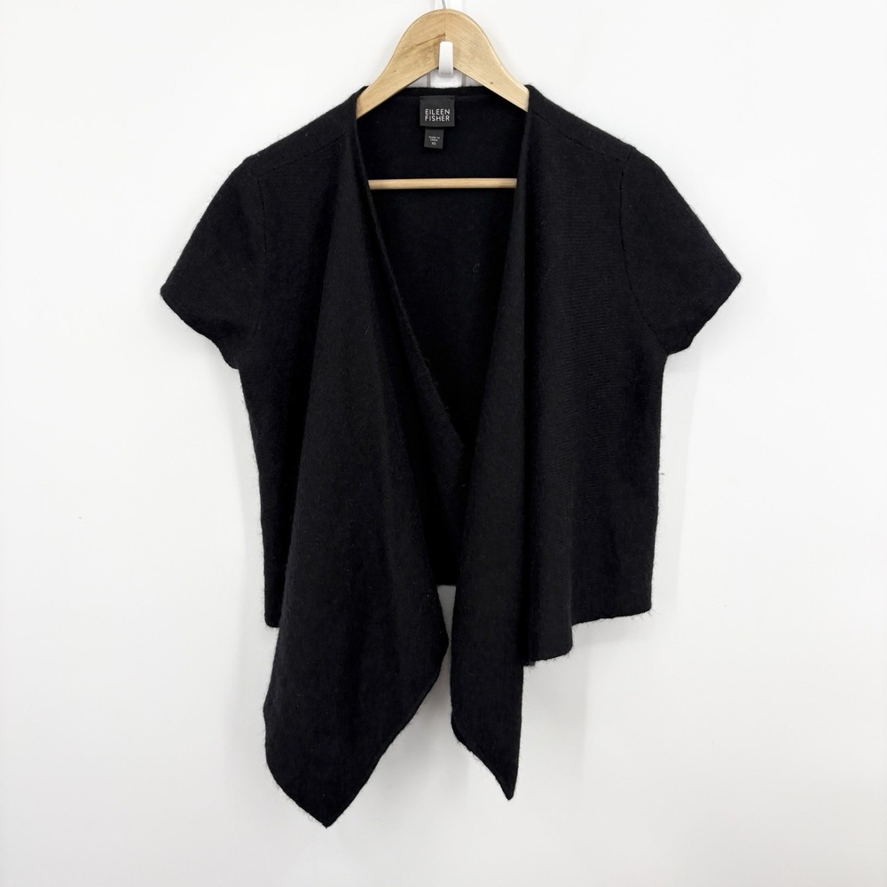 Eileen Fisher Open Front Cardigan XSmall Wool Mohair Luxury Capsule Minimalist